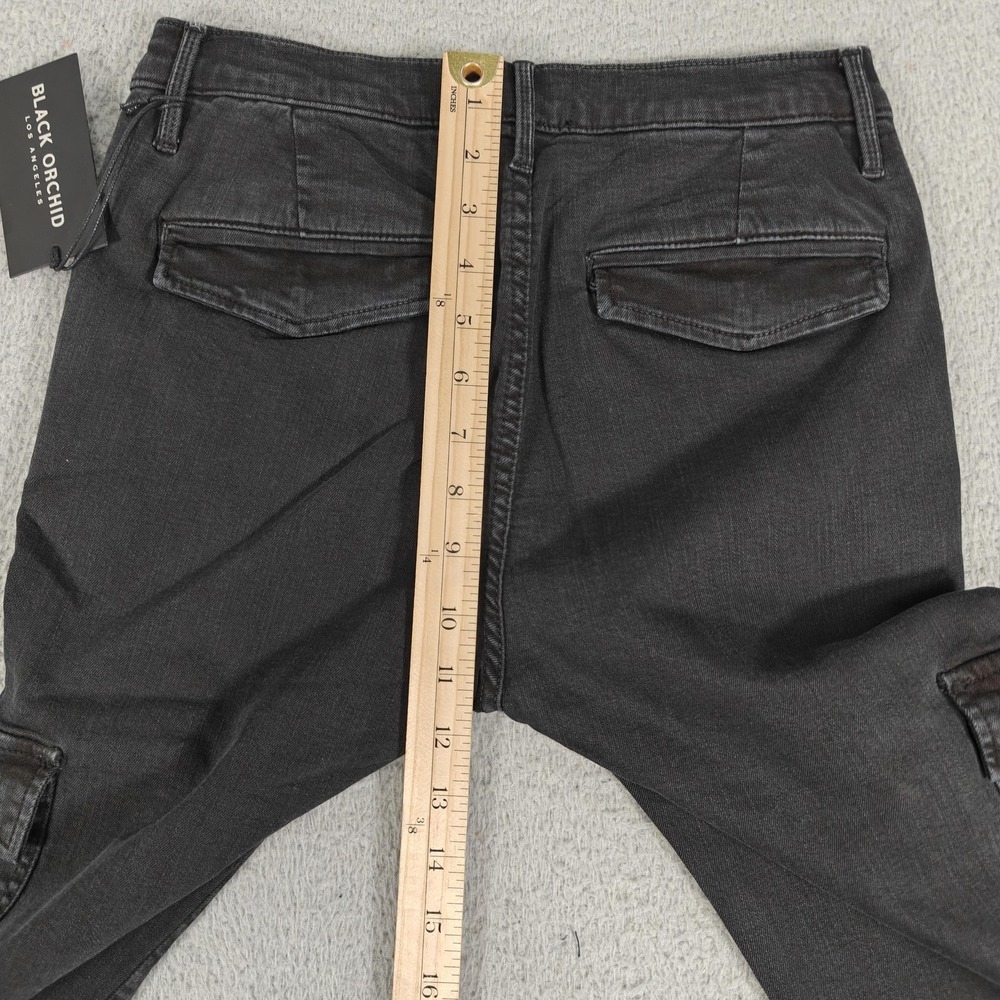 Black Orchid Camille Skinny Jogger Pants Womens 26 Cargo Zipper Hem Vintage Blac - Picture 12 of 15
